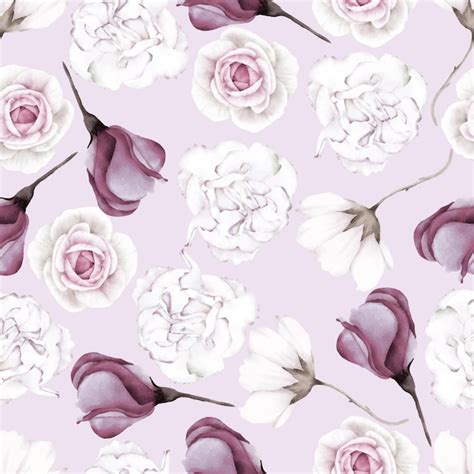 Vintage Roses Fleur Et Feuilles Aquarelle Transparente Motif Vecteur