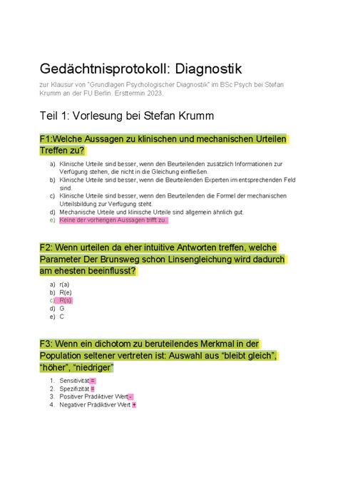 Gedächtnisprotokoll Diagnostik 2023 Gedächtnisprotokoll Diagnostik