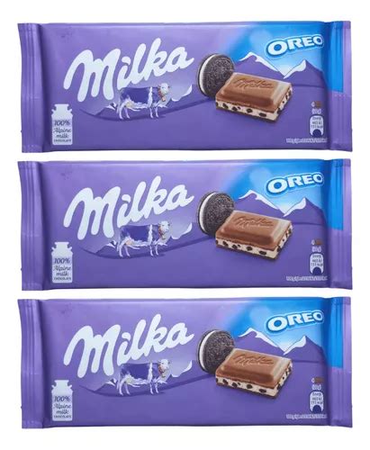 3 Barras De Chocolate Milka Recheio Creme De Oreo 100g MercadoLivre