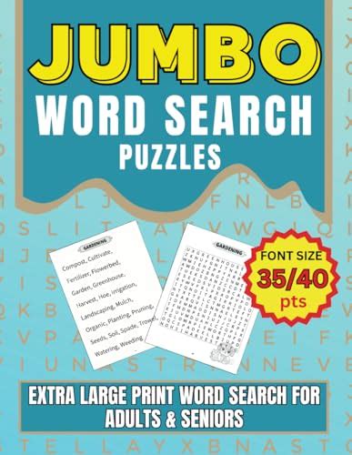 Jumbo Word Search Books For Adults Extra Large Word Search Puzzles For