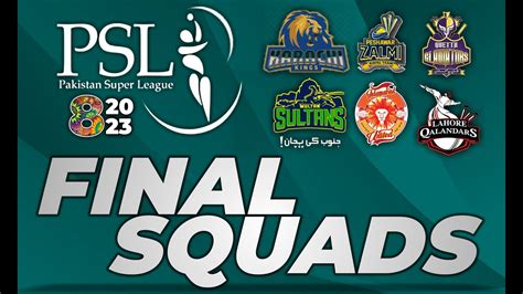 Psl 8 All Teams Final Squads Announced Psl2023pakistan Super League