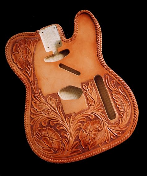 Hand Tooled Leather Tele Body « El Dorado Leather Guitar Straps