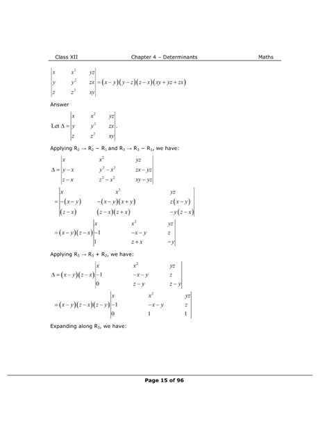 Ncert Class 12 Maths Chapter 4 Exercise 4 2 Solutions Determinants