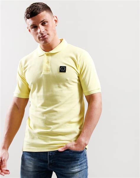 Shop Short Sleeve Siren Polo Yellow Marshall Artist