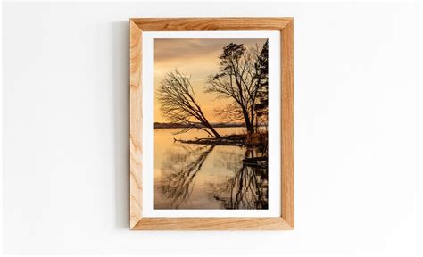 Golden Sunset at the River Digital Download Digital Print Digital Photo Golden Wall Accent Warm ...