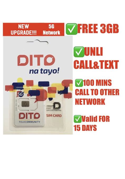 DITO SIM 5G With FREE 3GB UNLI CALL TEXT 100 MINS CALL TO OTHER