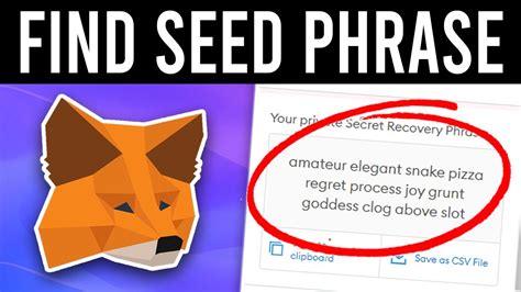 How To Find Your Metamask Seed Phrase Word Phrase Youtube