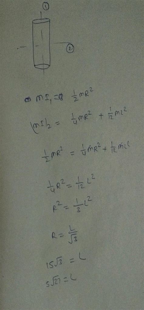 67 The M I Of A Solid Cylinder Of Length L And Radius R About Its