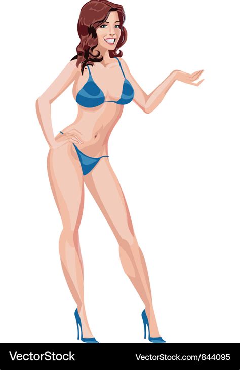 Girl In Blue Bikini Royalty Free Vector Image Vectorstock