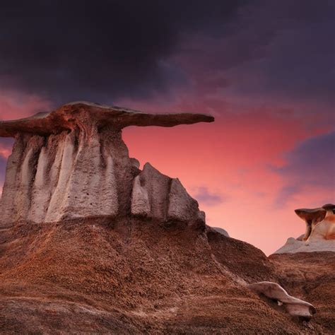 Bisti De Na Zin Wilderness Farmington New Mexico Nature Sky Mountain