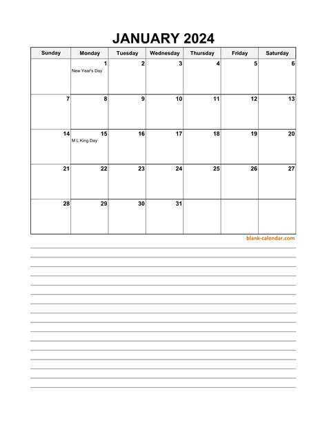 Free Download 2024 Excel Calendar Large Day Boxes Space For Notes