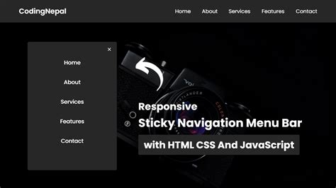 Responsive Sticky Navigation Bar Using Html Css Javascript