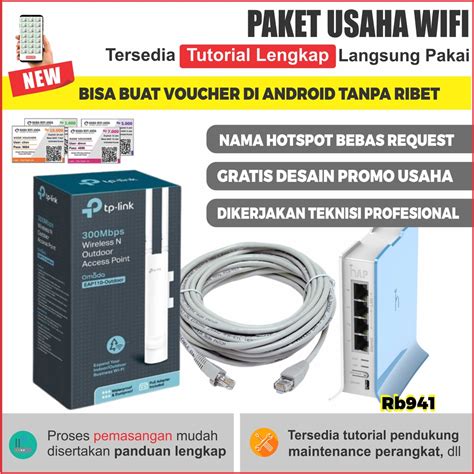 Jual Paket Alat Usaha Wifi Sistem Voucher RT RW NET Siap Pakai