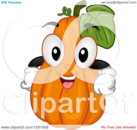 Clipart Of A Cartoon Happy Squash Character Royalty Free Vector