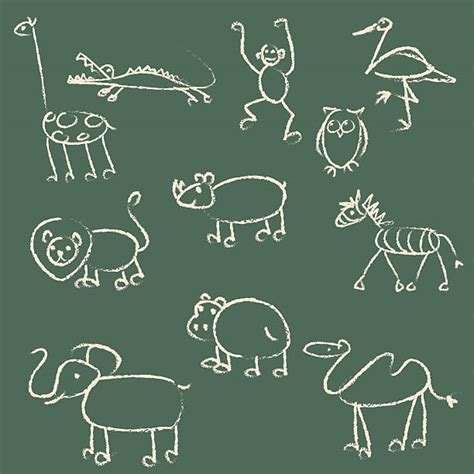 Drawing Of The Stick Figure Animals Illustrations, Royalty-Free Vector Graphics & Clip Art - iStock