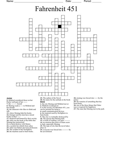 Fahrenheit 451 Crossword Wordmint