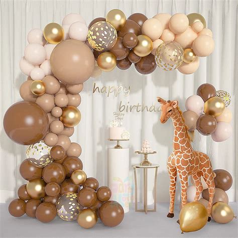 Kit D Arche De Guirxi T De Ballons R Tro Marron Caf Ballons En Latex D