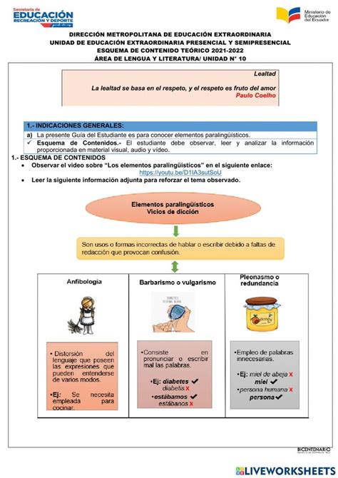 Actividad Interactiva De Vicios Del Lenguaje Para Puedes Hacer