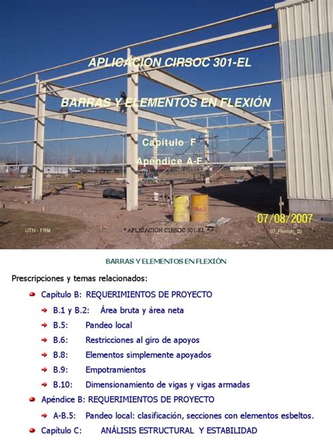 Aplicación Cirsoc 301 El Barras Y Elementos En Flexión Pdf Doblar Viga Estructura