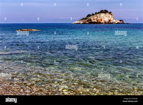 Island In Aegean Sea Near Hilandar Monastery Mount Athos Athos