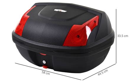 Up To Off Homcom Motorcycle Trunk Tail Box With Two Keys Groupon