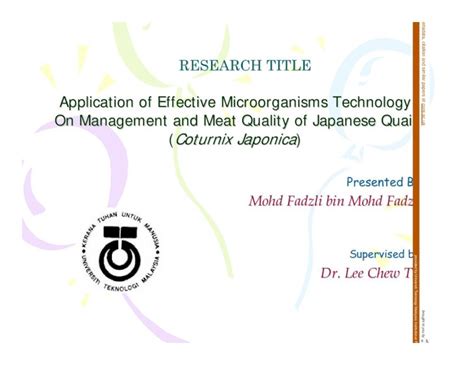 Pdf Application Of Effective Microorganisms Technology On