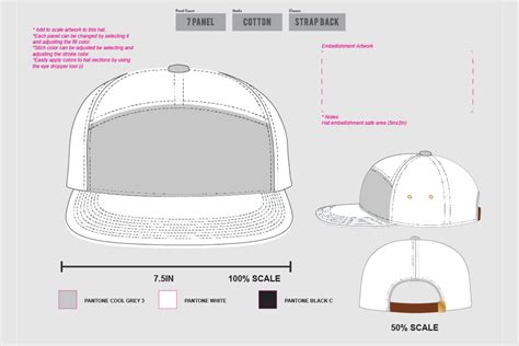 Hat Template 7 Panel Hat Masterbundles