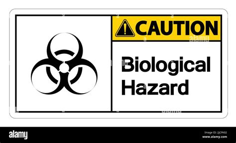 Caution Biological Hazard Symbol Sign On White Background Vector