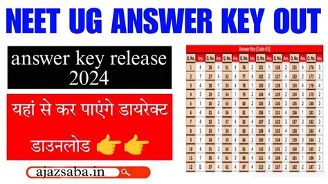 Neet Ug Answer Key 2024 नीट उत्तर कुंजी हुआ जारी ऐसे कीजिए डाउनलोड Ajaz