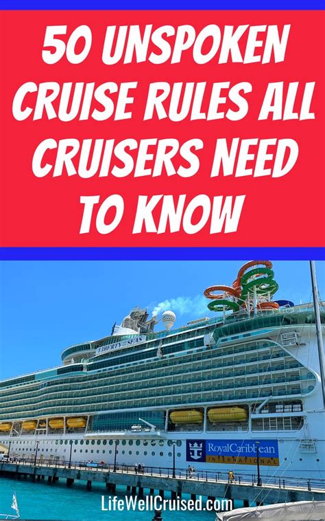 A Cruise Ship With The Words 50 Unspoken Cruise Rules All Cruisers Need