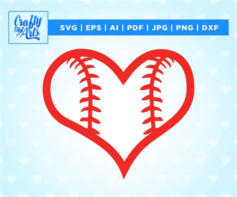 Softball Heart Svg Baseball Heart Svg Softball Heart Svg Etsy