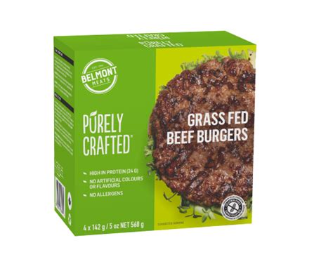 Belmont Meats Grass Fed Beef Burgers 4x142 G — Goodness Me