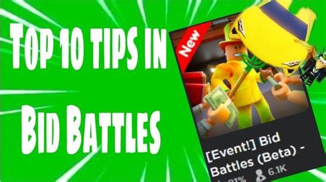 Top 10 Pro Tips In Roblox Bid Battles YouTube