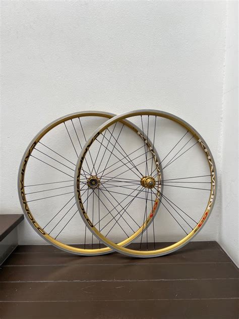 Super Rare Campagnolo Khamsin Gold Wheelset Sports Equipment Bicycles