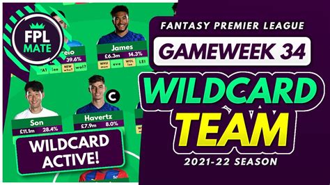 FPL GW34 BEST WILDCARD STRATEGY Wildcard Template For Gameweek 34