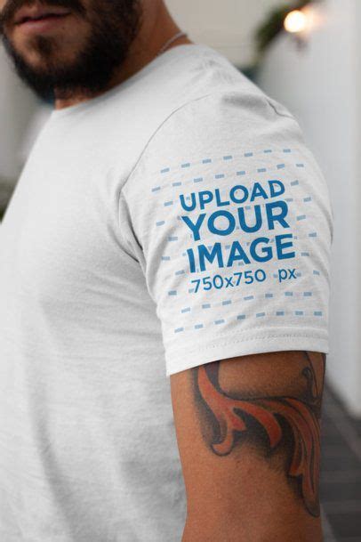 Placeit T Shirt Sleeve Mockup Featuring A Tattooed Man T Shirt