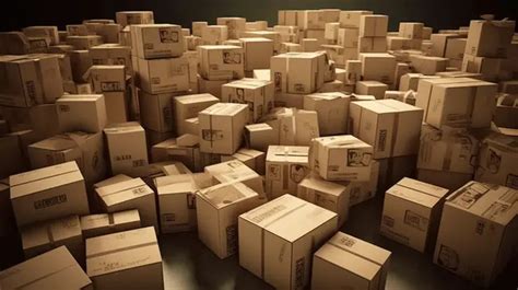 Stacked Cardboard Boxes In 3d Render On A White Background Parcel