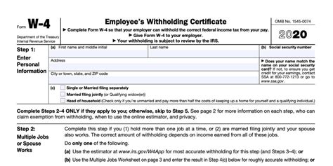 2022 W4 Form IRS - W4 Form 2022 Printable