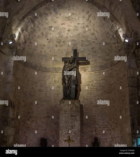 The Sculpture Of Maria Magdalena The Christian Saint With Crucifix