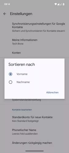 Android Kontakte Nach Vor Oder Nachnamen Sortieren Techbone