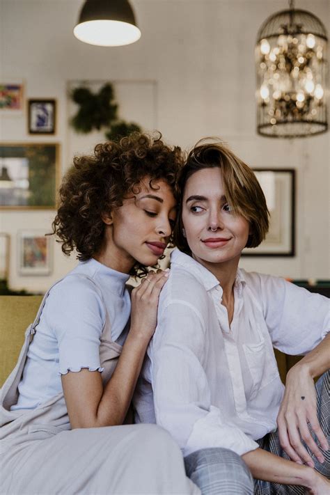 Lesbian Couple Relaxing Their House Premium Photo Rawpixel