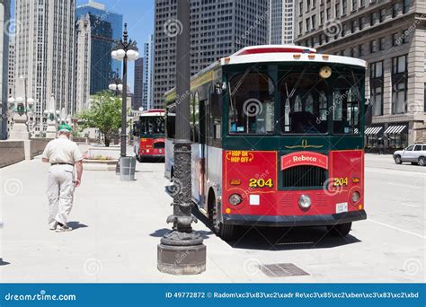 Bus Stop Station Near The Wrigley Building In Chicago. Editorial ...