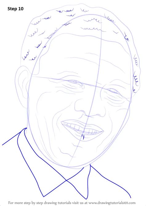 Step By Step How To Draw Nelson Mandela Face