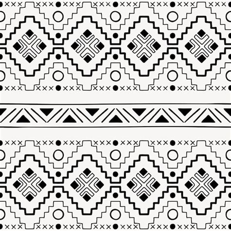 Free Vector Ethnic Seamless Pattern Background Black And White