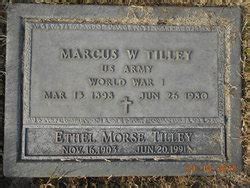 Marcus William Tilley M Morial Find A Grave