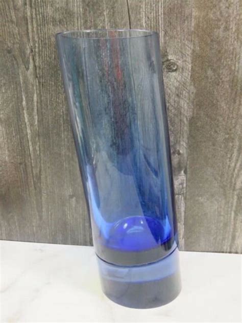 Signed Livio Seguso Av Murano Art Glass Leaning Cobalt Blue Vase Xl Arte Vetro 1325 Etsy