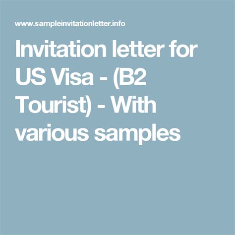 Invitation Letter For B2 Visa For Parents