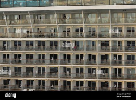 Balconies on cruise ship Stock Photo - Alamy