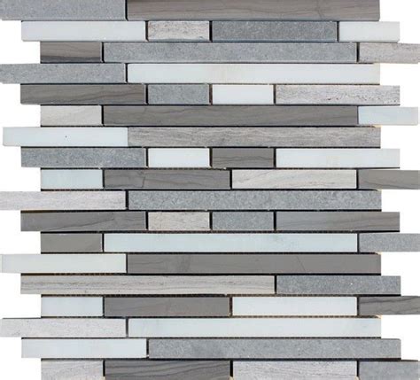 Arctic Storm Interlocking Pattern Honed Marble Mosaic Tiles Mosaic