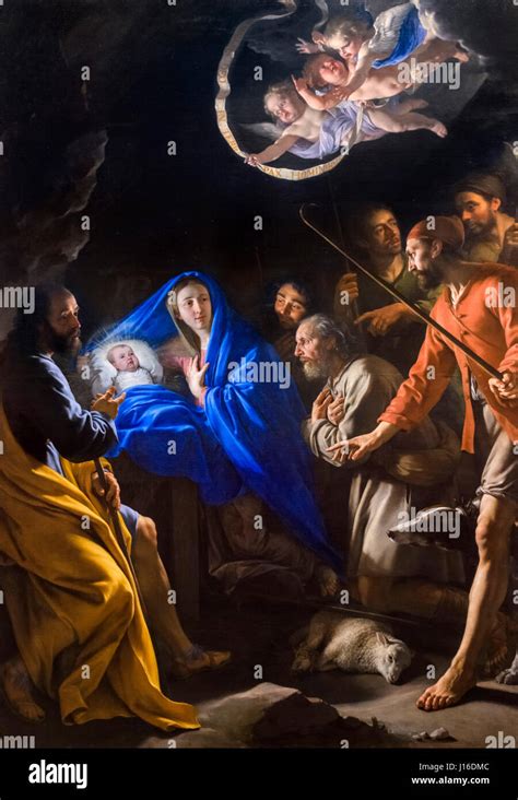 Nativity Scene The Adoration Of The Shepherds By Philippe De